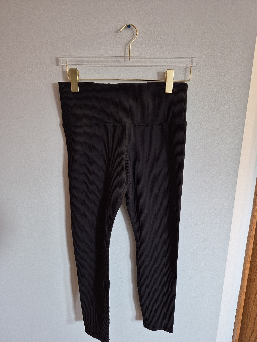 Athleta Elation Ultra High Rise Rib Leggings Black Size Large Petite